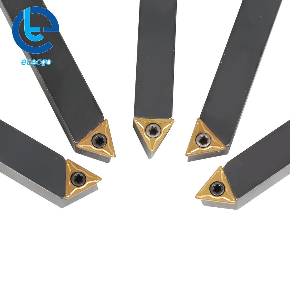Carbide Indexable Turning Tool Bit With Carbide Inserts 5 PACK 3/8"