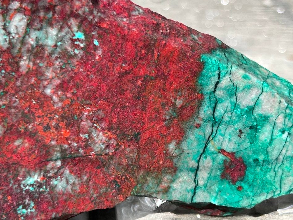 Sonora Sunrise Sunset Chrysocolla Cuprite 5.25"x2.25" Lapidary Rough Slab S1