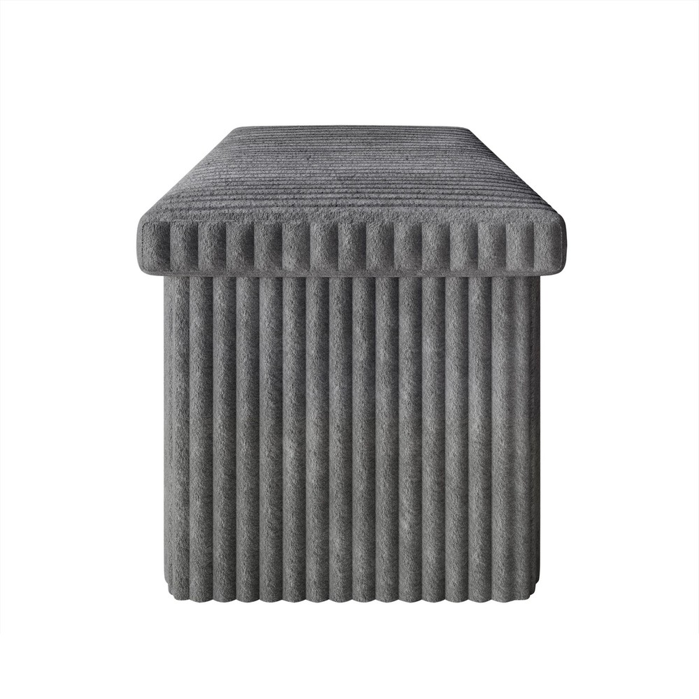 Florence Upholstered Folding Storage Bench W/ Foam Filled Seat Multi-Purpose