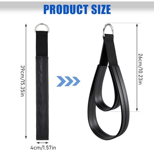 Pilates Straps - Double Loop D-Ring Black (Upgraded Material PU Leather)