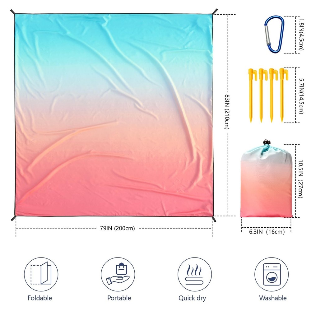 AISPARKY Beach Blanket Waterproof Sandproof Extra Large, Oversized Beach Mat,...