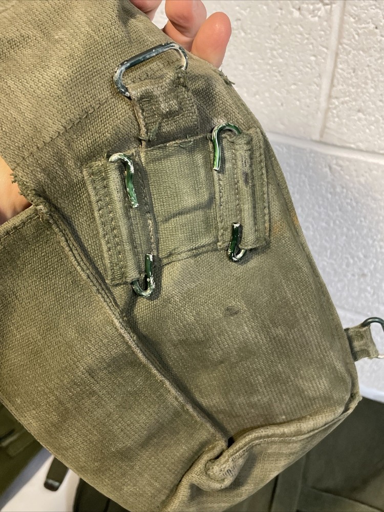 Group British Army 58 Pattern Webbing Pack Ammo Pouches Green Web Canvas Lot x3