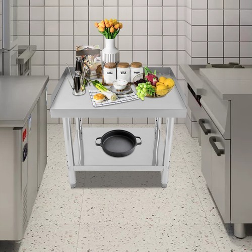Commercial Work Table Adjustable Work Bench Kitchen Stainless Steel Prep Table