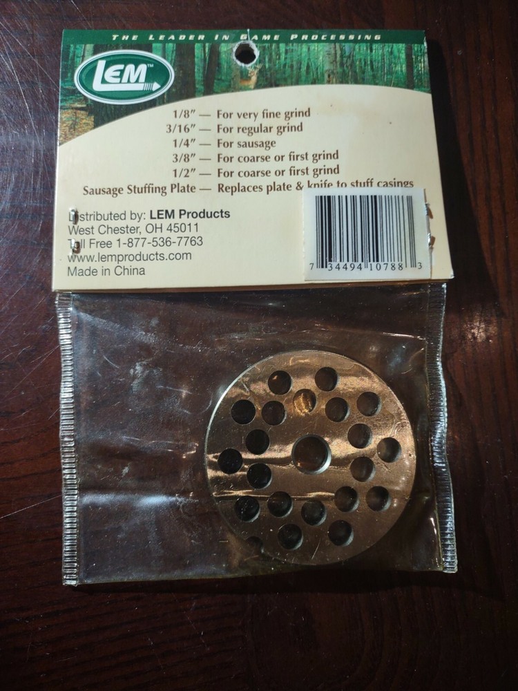 LEM Grinder Plate Size #5 Plate Hole Size 1/4" For Game Processing