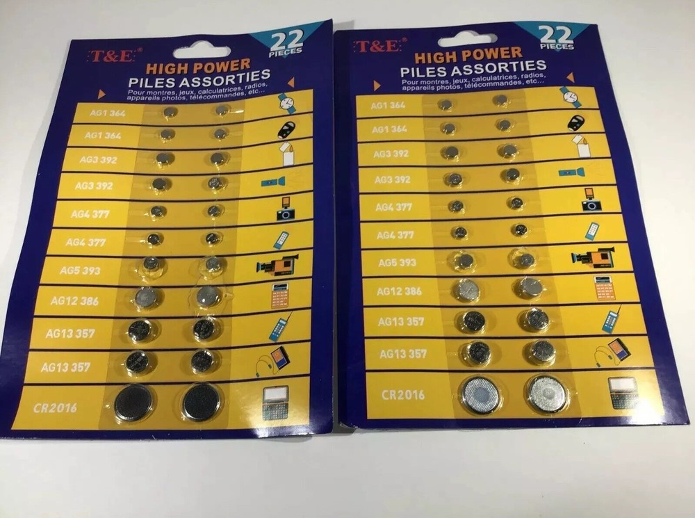 Battery VALUE Pack Assorted 44 Batteries 2 Cards Free Shipping