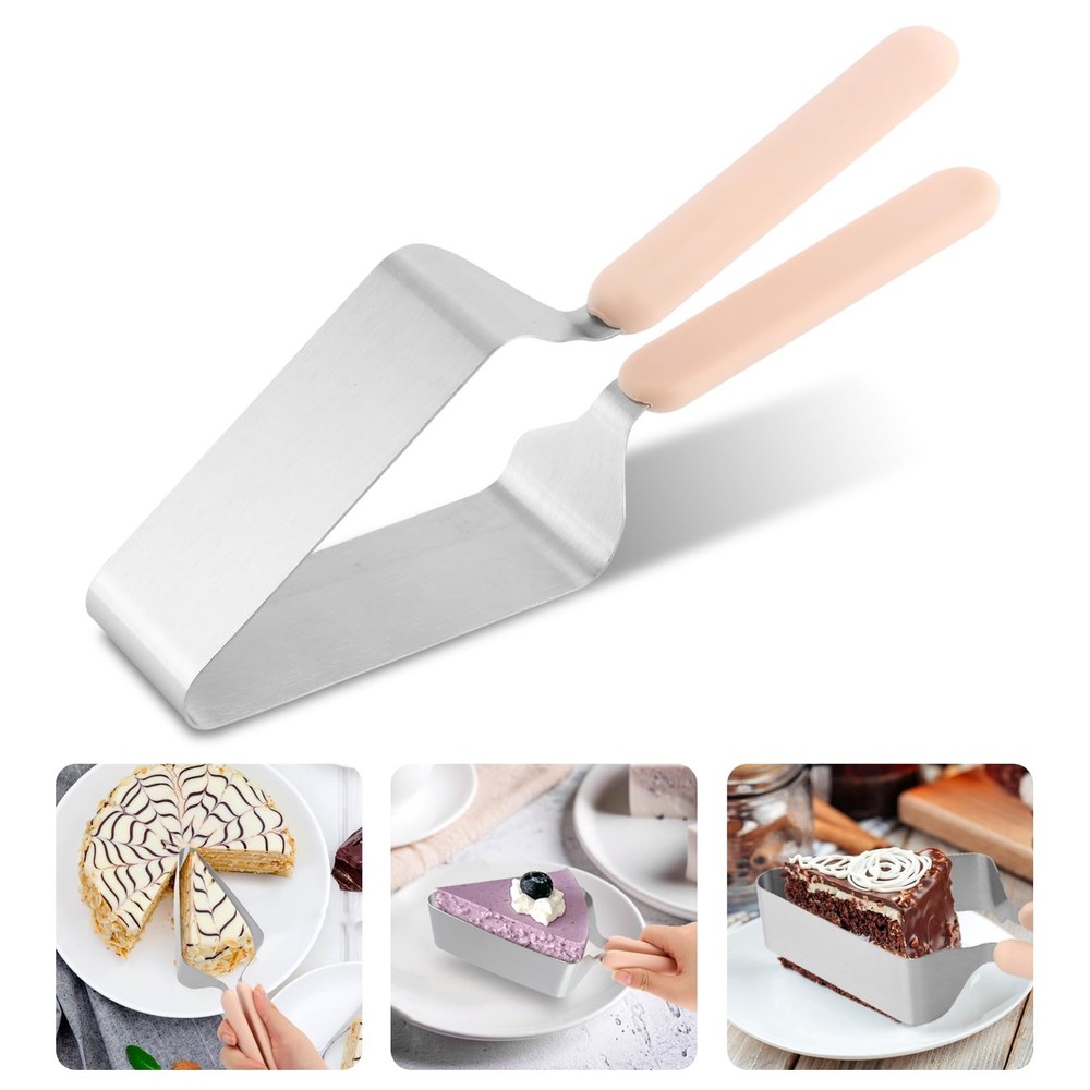 2-in-1 Stainless Steel Cake Cutter & Server - Double Handle (Easy Use), Adjus...