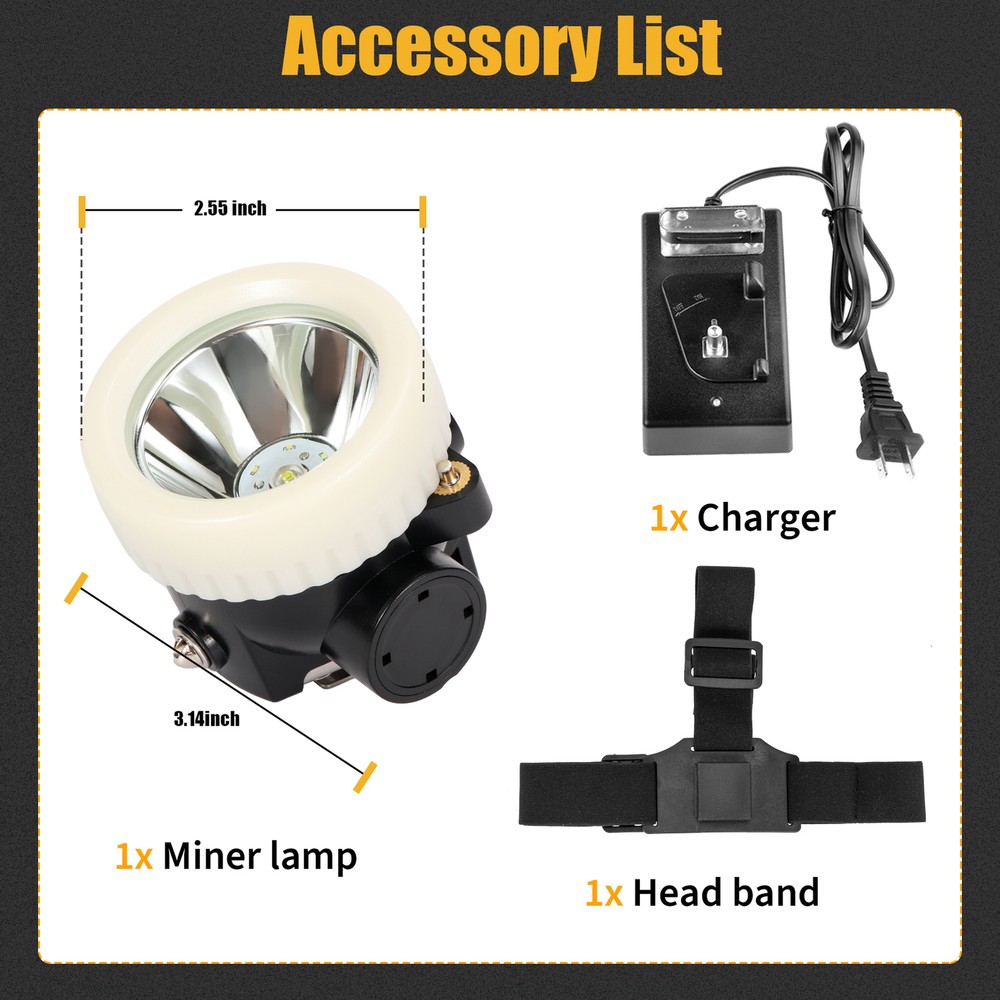 Rechargeable Mining Headlamp Waterproof 7 LED Explosion-Proof Light with Hat