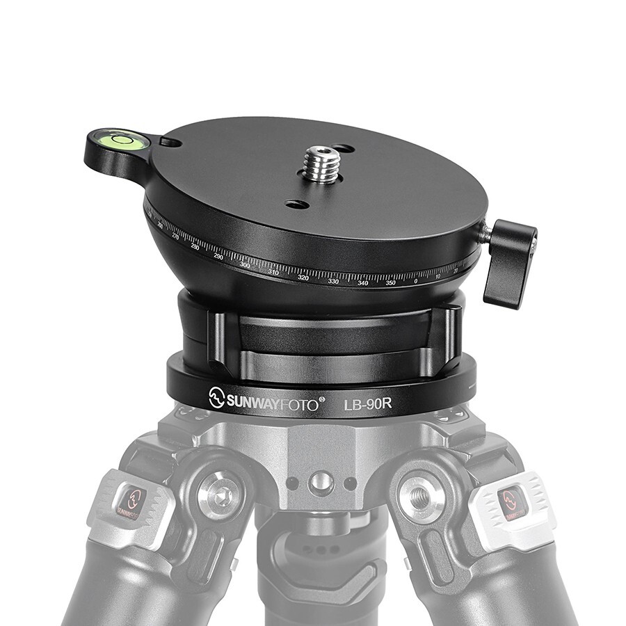 SUNWAYFOTO LB-90R 360° Panoramic Leveling Base Tripod Head 55 lbs Load Capacity