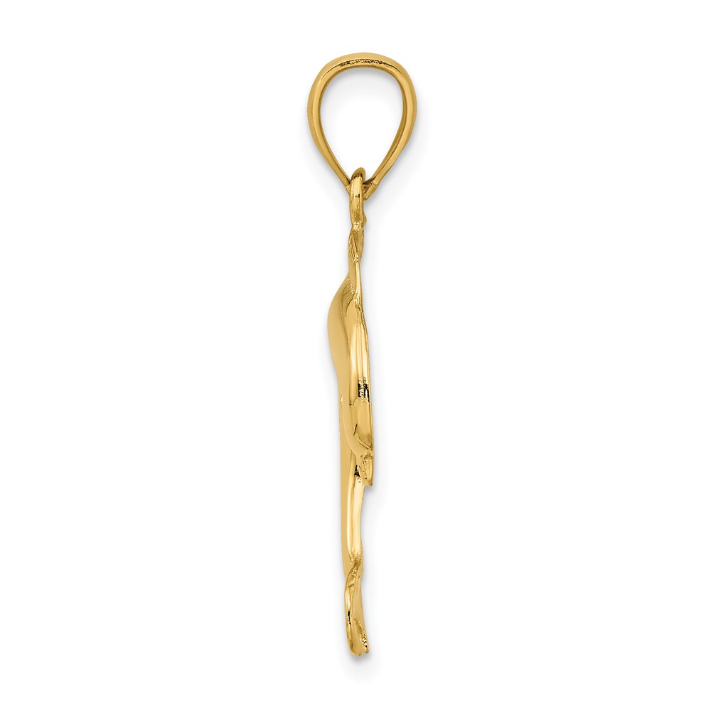 10K Polished Dolphin Jumping Charm 10K7415