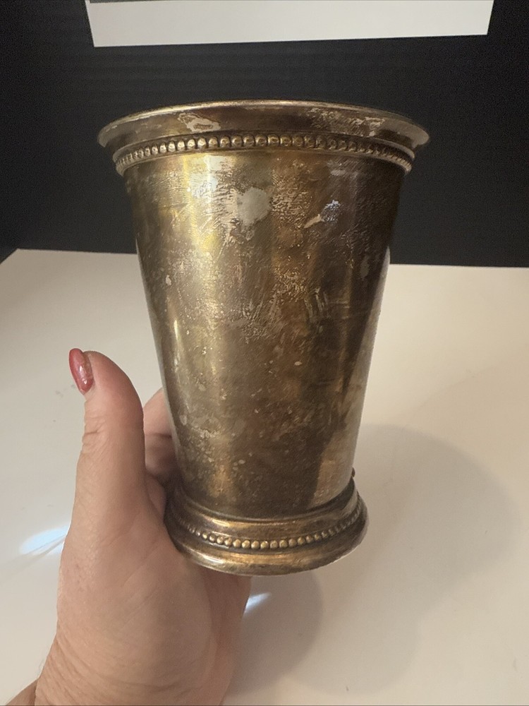 GOBLET VASE CUP SILVERPLATE MADE IN INDIA 4 1/2"