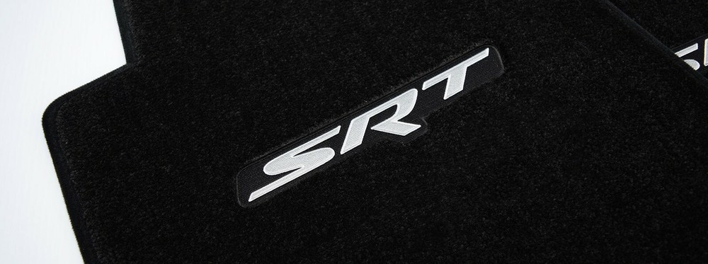 Dodge Challenger Front Floor Mats SRT Silver MOPAR Licensed Premium 32oz-InStock
