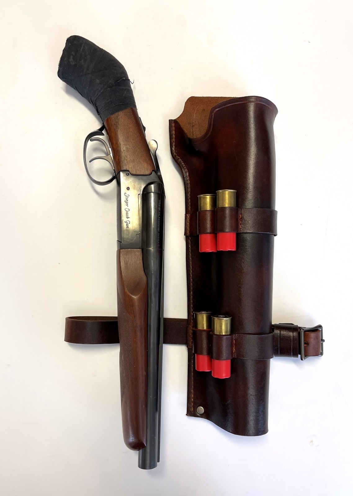 Double Barrel Shotgun Holster Mad Max Style - Dark Brown