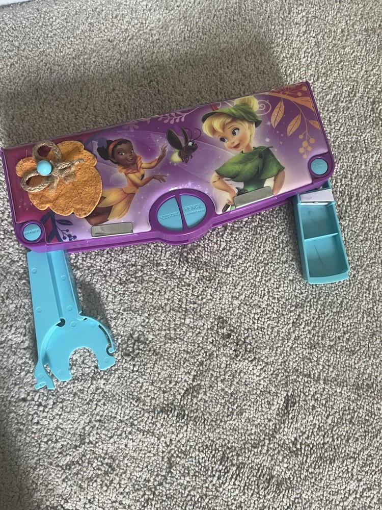 Disney Pixie Hollow Tinkerbell pencil case with buttons Moonstone Magic fairies