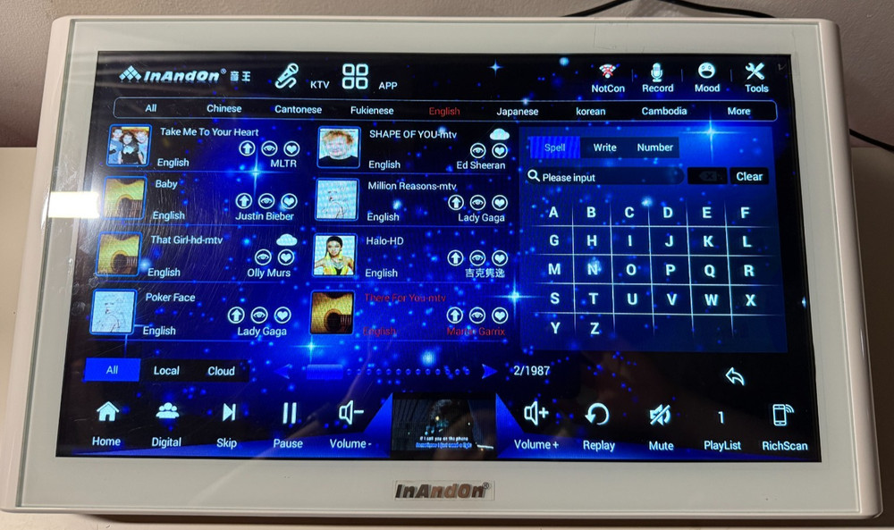 INANDON KV-D01 KARAOKE MACHINE TABLET 22" DISPLAY TOUCH SCREEN 4TB