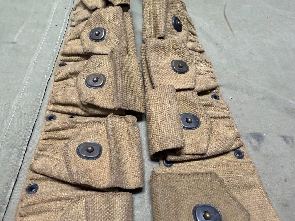 ORIGINAL WWI WWII US ARMY M1903 INFANTRY COMBAT FIELD 10 POCKET AMMO BELT