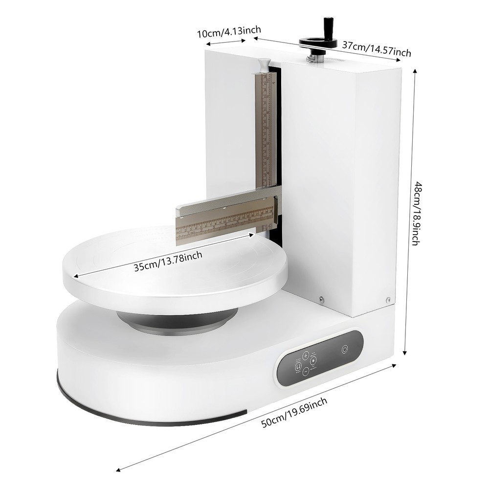 Display Smooth Cream Adjustable 4-12'' Birthday Cake Decorating Machine White