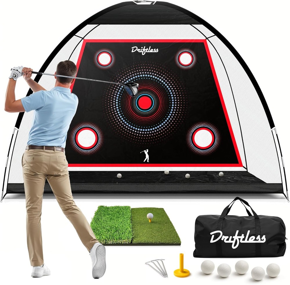 Golf Net – 10x7 ft Practice Net for Backyard Driving, Indoor Hitting Net with...