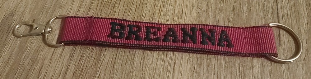 New Breanna Personalized Keychain Red and Black