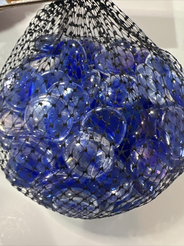 Mega Accent Marbles Diamond Crystal Snow Flake Blue Flat Craft Compliments