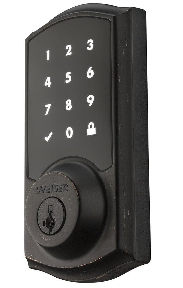 Weiser Smartcode 10 Touch Screen Venetian Bronze Keyless Entry Door Lock, Zwave