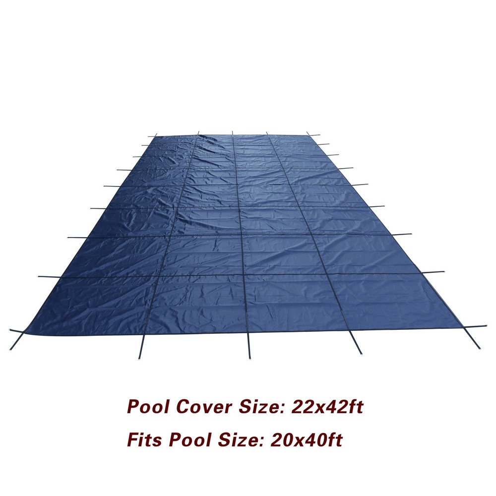 LABLT Blue Inground Heavy-Duty Solid Pool Safety Cover 22x42FT Include Tool
