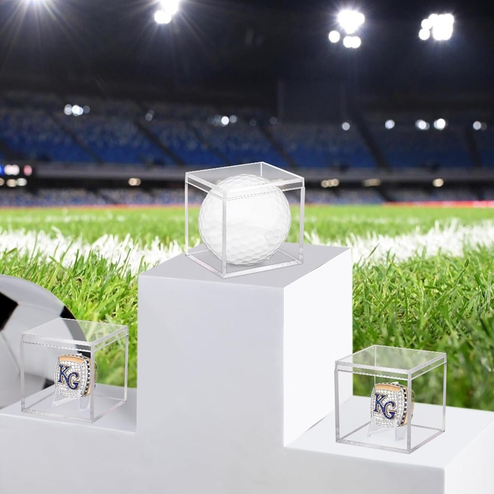3 Pack Championship Ring Display Case Clear Acrylic 3 Pack,