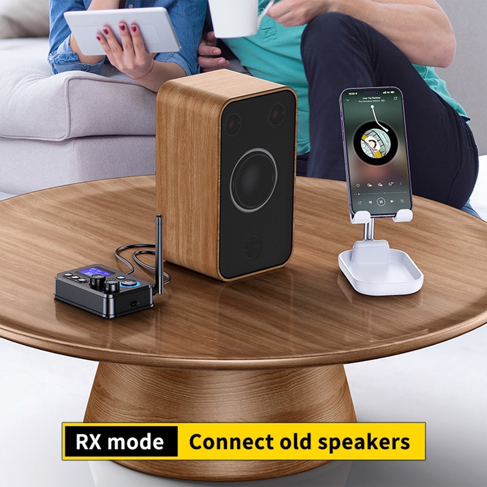 RX/TX Bluetooth 5.4 Transmitter Receiver 3.5mm AUX TV Home Stereo Audio Adapter+