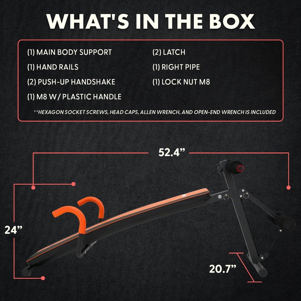 Adjustable Decline Sit-Up Bench Abs W/ Handrail Five Level Abdominal Bench Core