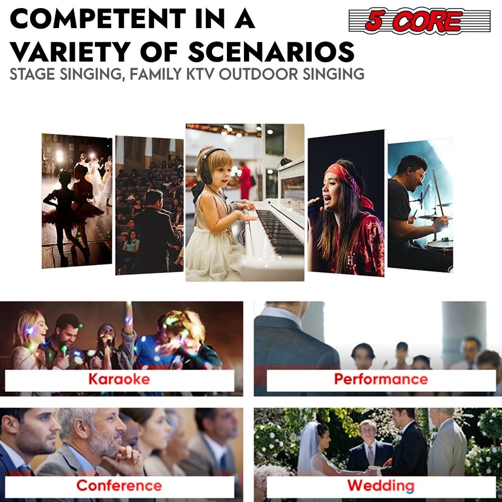 5Core XLR Microphone Dynamic Mic Karaoke Singing Studio Mics Handheld Microfono