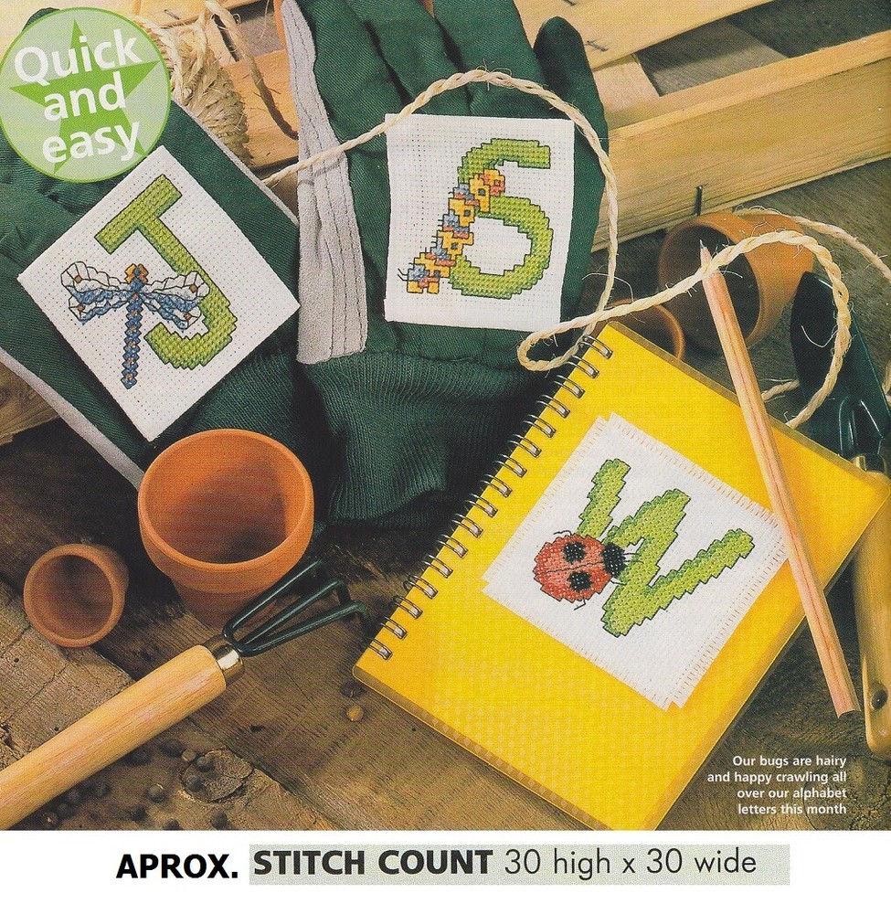 BUGS  FULL ABC CROSS STITCH  PATTERN ONLY    EQ -  QW