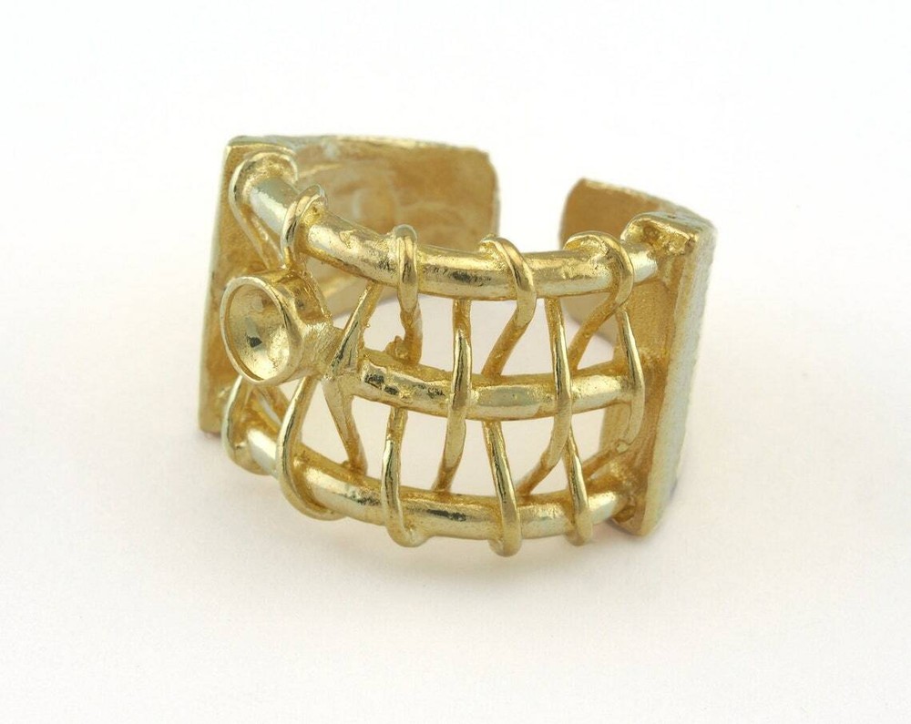Ring Adjustable Ring Setting - Raw Brass 18mm 8US inner size - Adjustable 3018