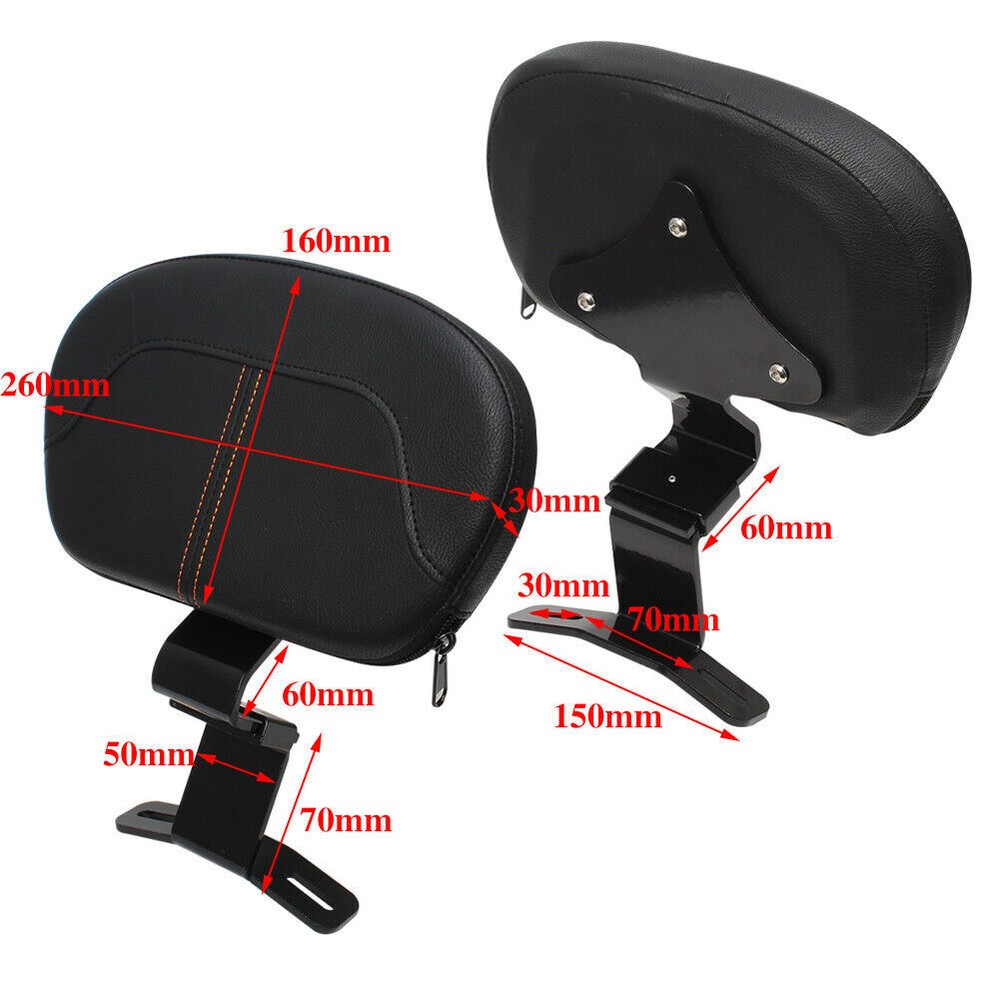 Orange Stitching Front Driver Backrest Pad Fit For Harley CVO Touring 2009-2020
