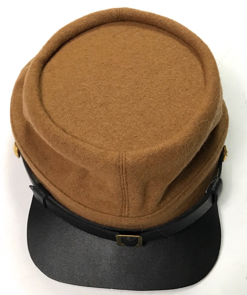 CIVIL WAR CSA CONFEDERATE BUTTERNUT WOOL KEPI FORAGE CAP HAT-SMALL