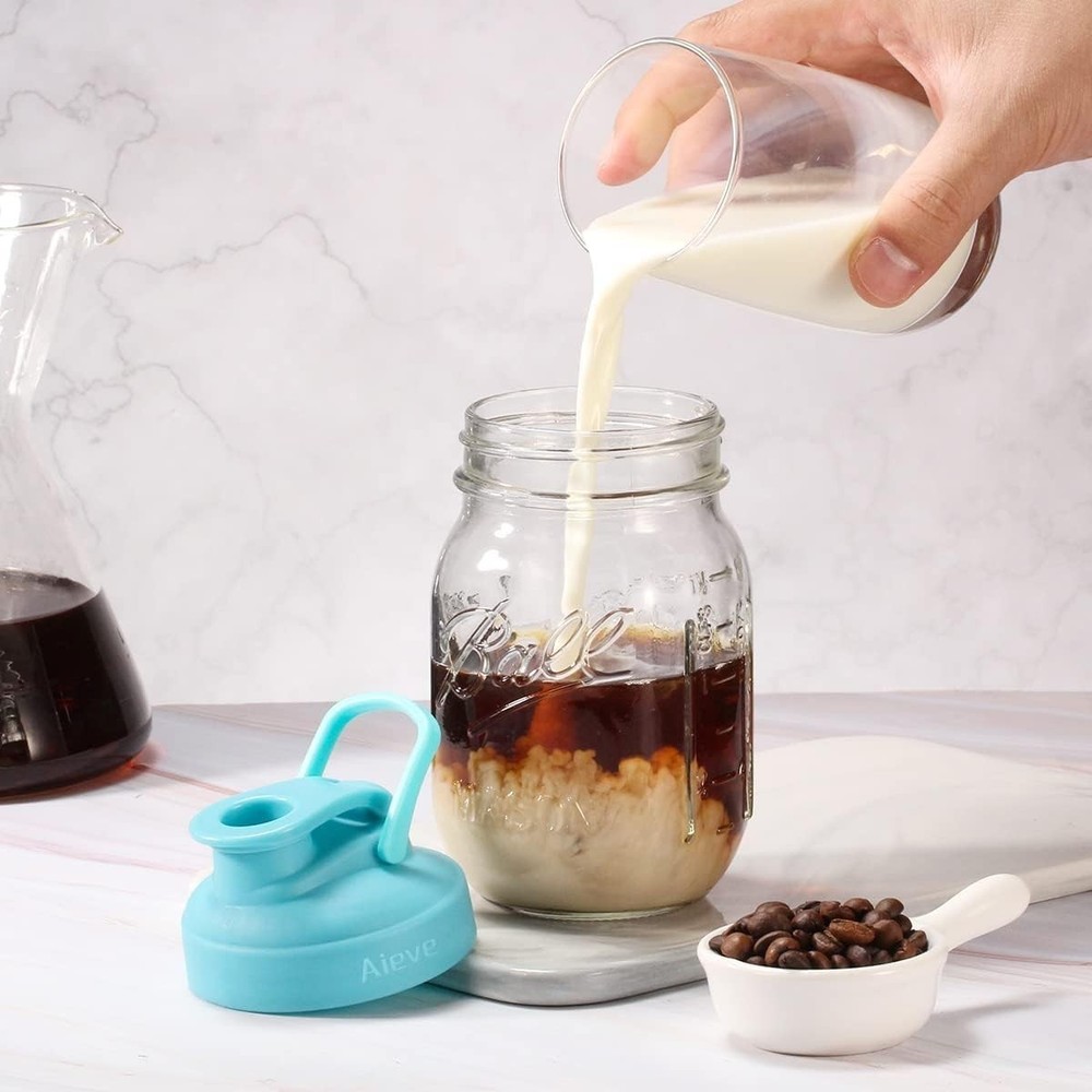 Versatile 4-Pack Mason Jar Lids with Flip Top: Ideal for Hot & Cold Drinks