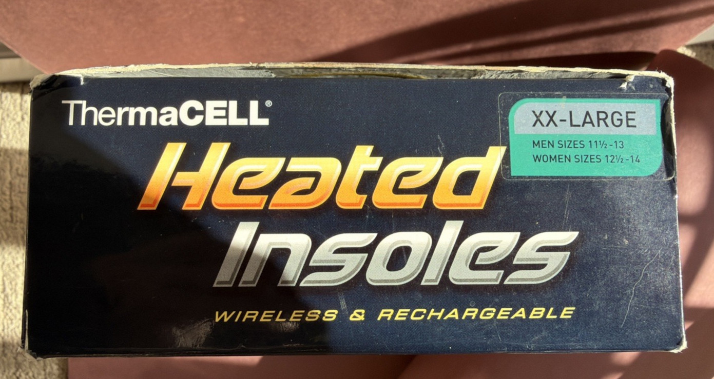 ThermaCELL Heated Insoles REMOTE CONTROLLED XX-LARGE Men 11 1/2-13 W 12 1/2-14