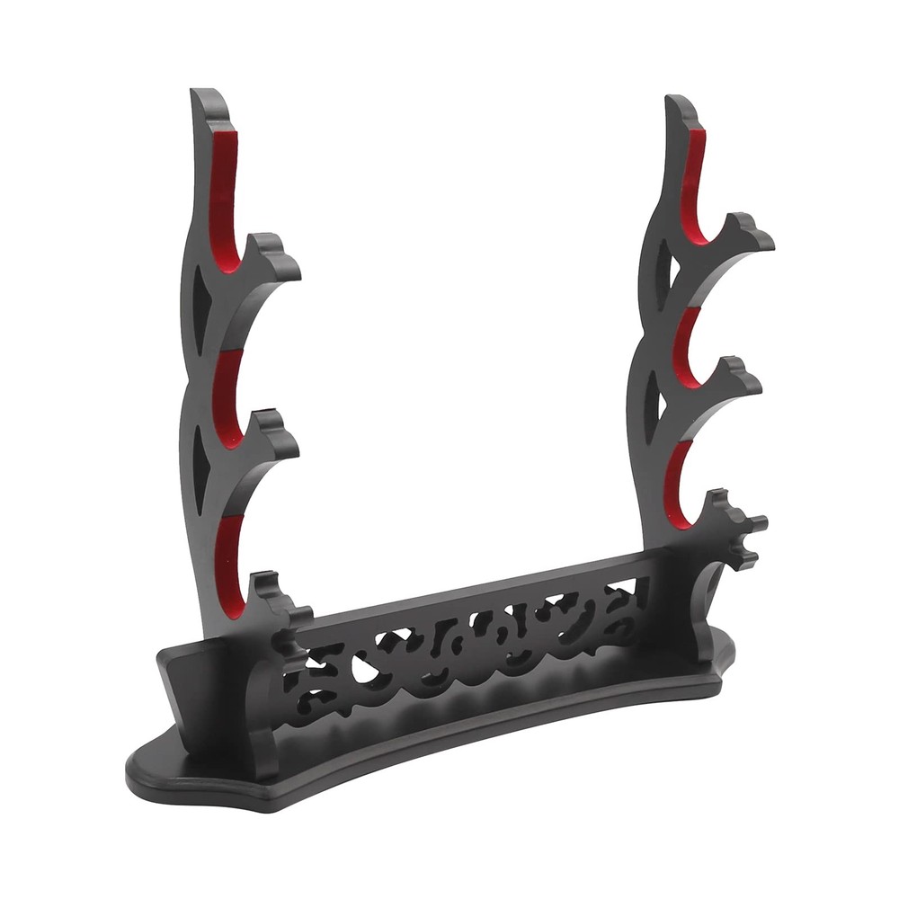 Sword Stand Vine Katana Three-Tier Holder with Padded for...