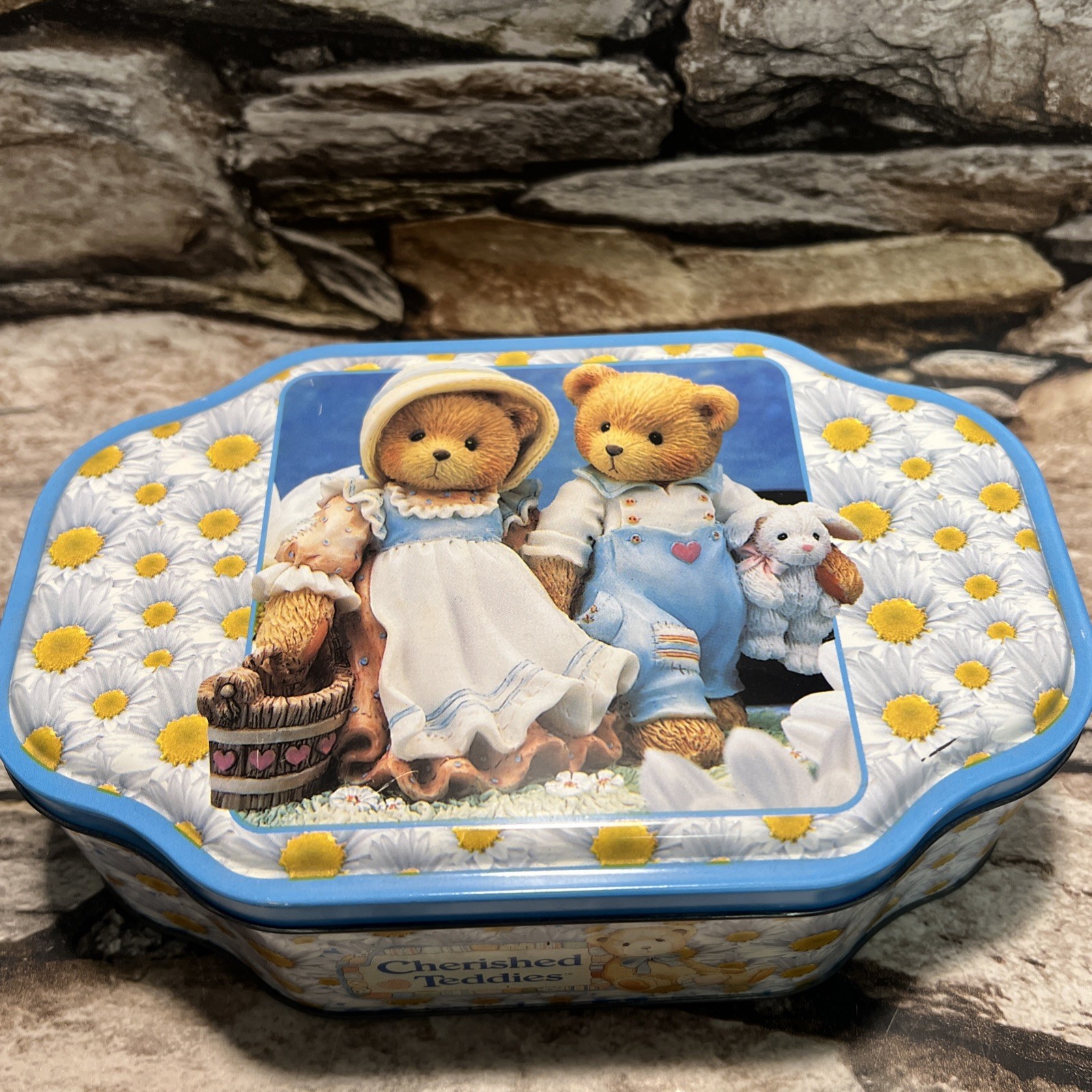 Cherished Teddies 1997 Enesco Collectible Metal Tin Bears Metal Box w/ Lid Empty