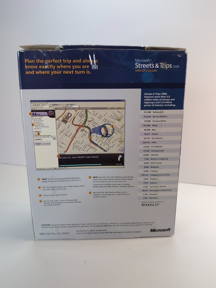 Microsoft Streets & Trips 2006 w/GPS Locator Navigation Software for PC.