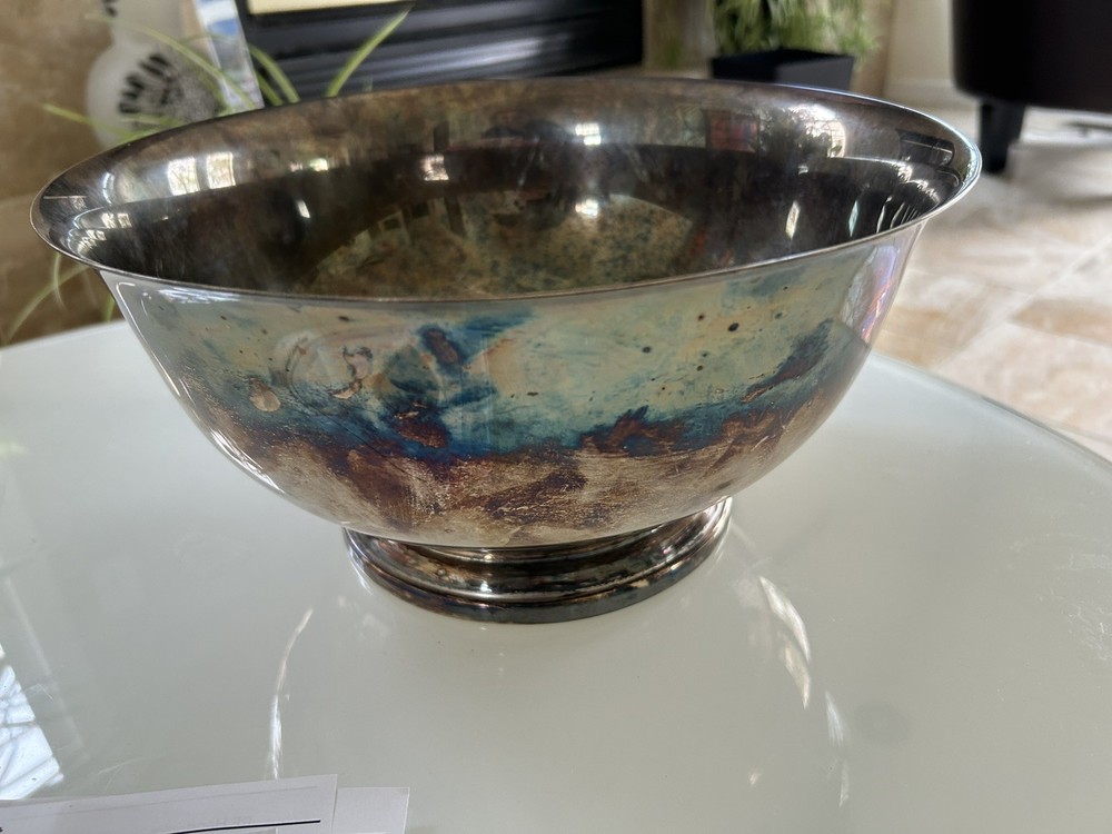 Vintage Gorham YC785 Silver Plate Footed Serving Bowl Large 12”