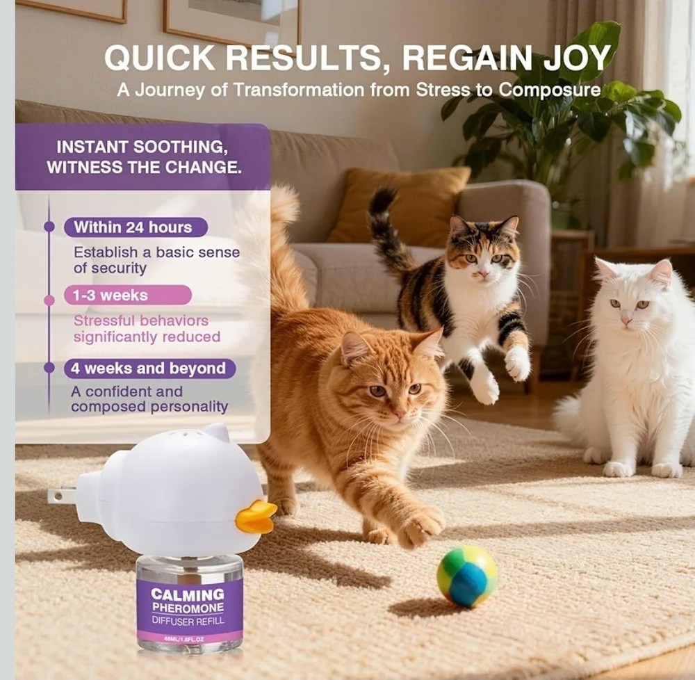 Cat Calming Pheromone Diffuser Effectively Relieve Anxiety Stress Cat Calming...