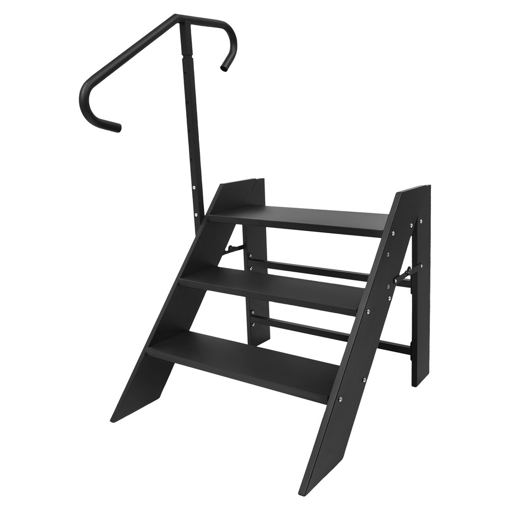 Step Ladder Foldable 3 Steps Ladder w/ Adjustable Handrail Swimming Pool Ladder