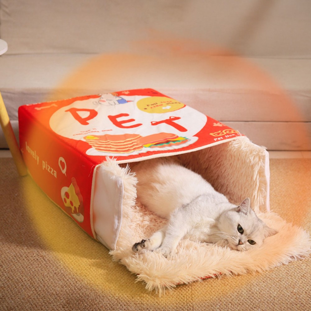 Snack Box Cat Bed Cartoon Rectangular Fully Enclosed Four Season Universal