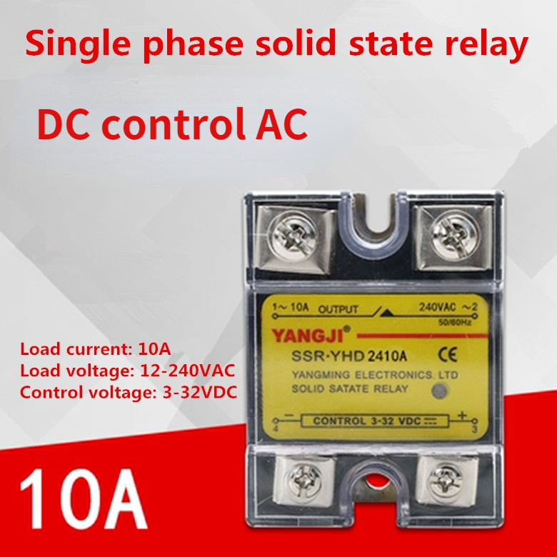 Single-phase DC controlled AC DC-AC SSR solid state relay YHD2410A 240VAC 10A