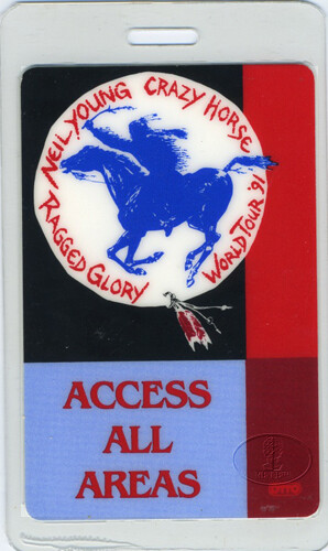 NEIL YOUNG 1991 RAGGED GLORY LAMINATED BACKSTAGE PASS