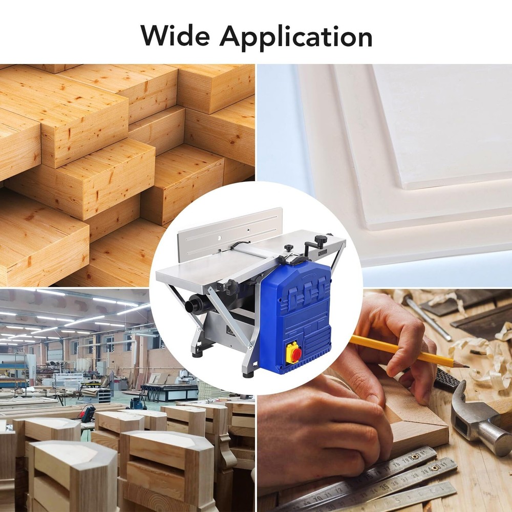 Thickness Planer Powerful Benchtop Planer Woodworking 1250W Worktable Planer