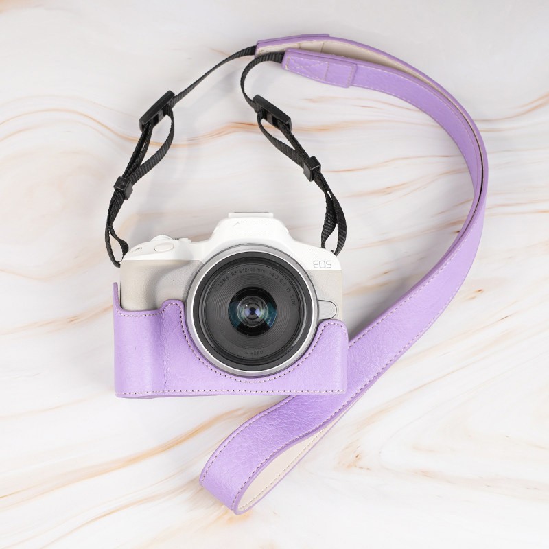 For Canon EOS R50 R100 Camera Bag Leather Dock Case Base Protection Cover Shell