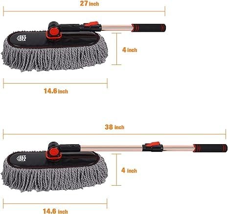 Car Duster Set,Car Duster Exterior Scratch Free with Extendable Greyduster