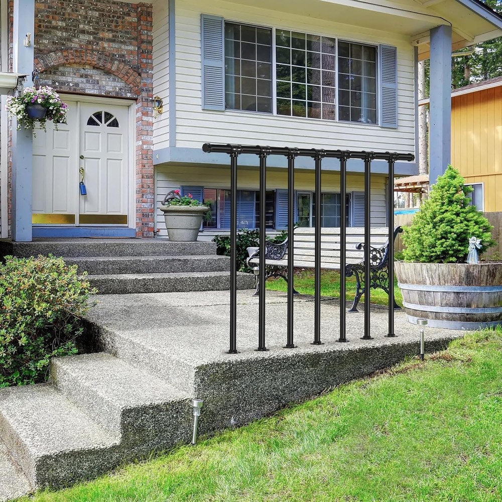 Metal Deck Railing Flat Porch Railing Kit Horizontal Railing Post for Balcony