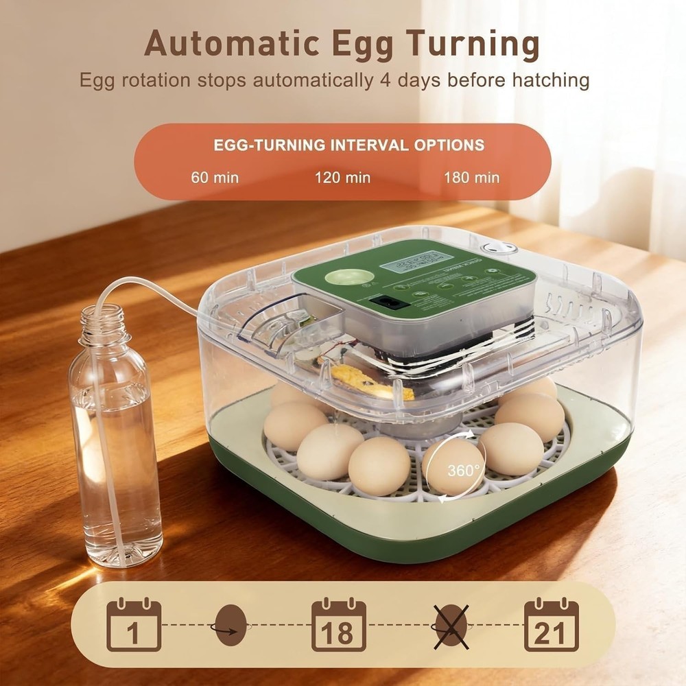 Series IV - 12 Egg Fully Automatic Incubator, Low Maintenance, Intelligent Se...