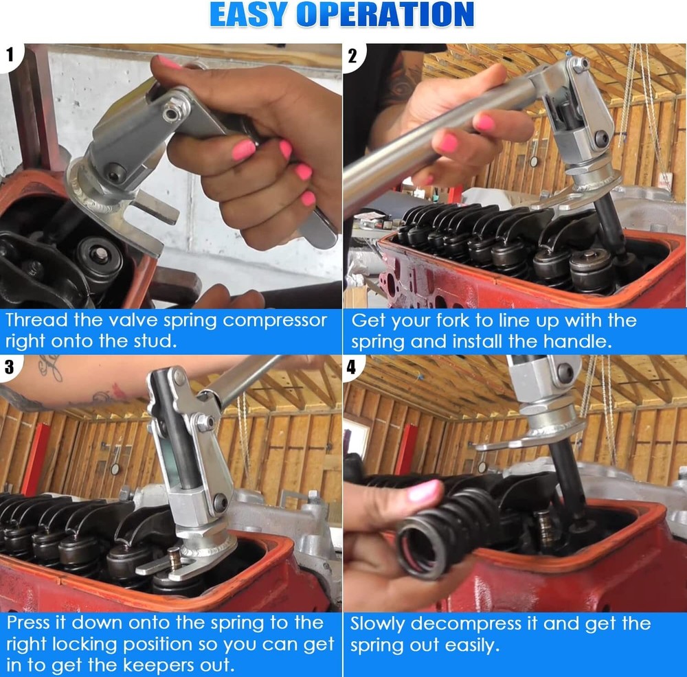 Stud Mount Valve Spring Compressor 66784 For All 3/8'' 7/16'' Rocker Studs